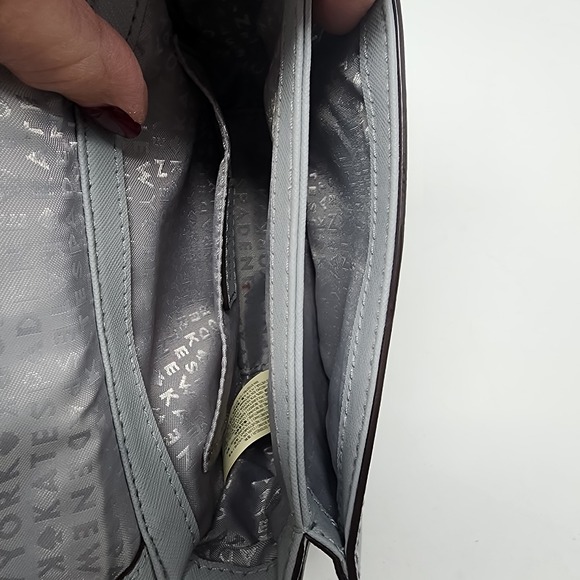 Kate Spade Lauren Way‎ Carsen Saffiano Leather Crossbody Shoulder Bag Gray Small - Picture 12 of 16